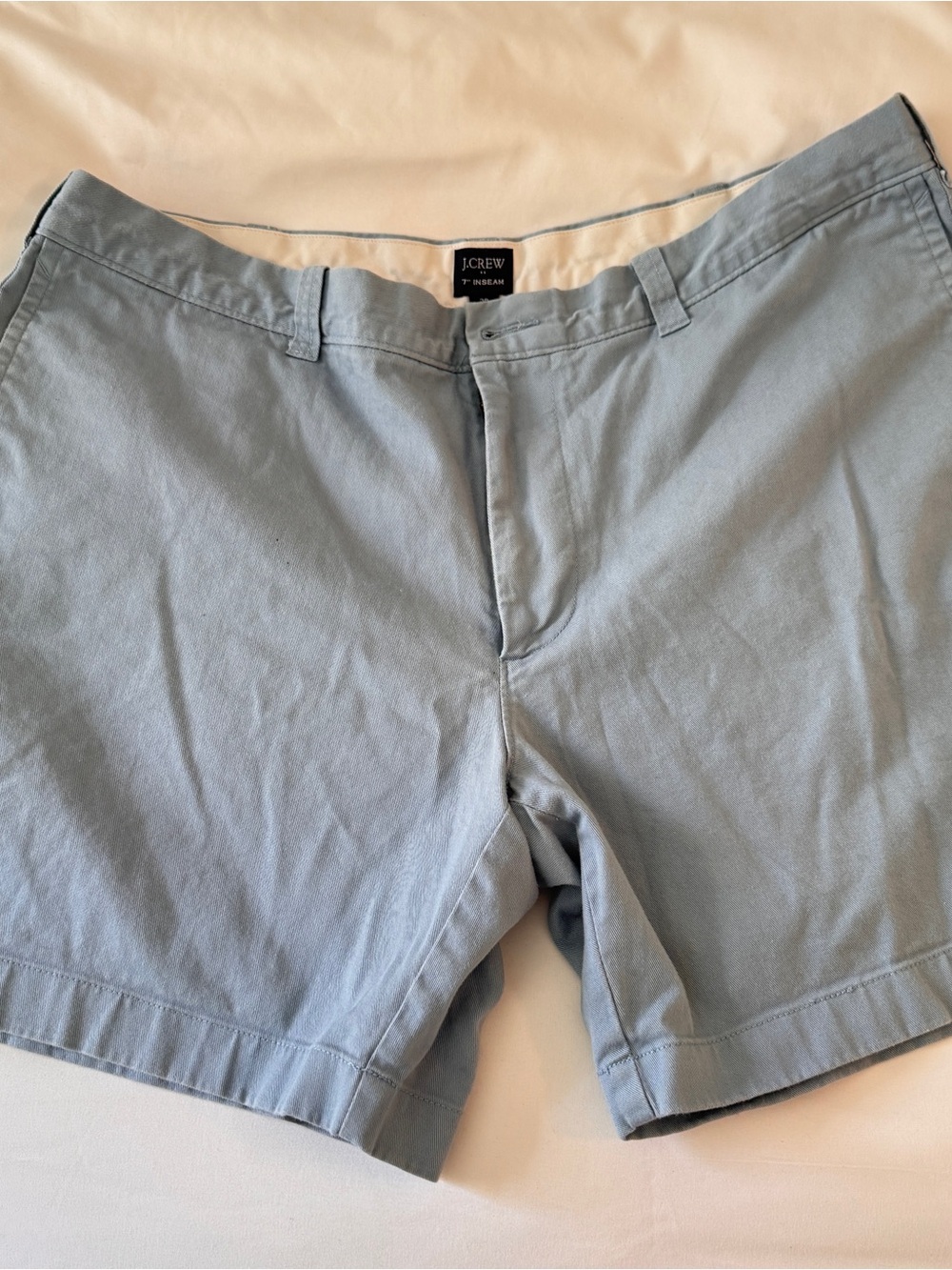 J. Crew Men’s Pale Blue Flat-Front Chino Shorts